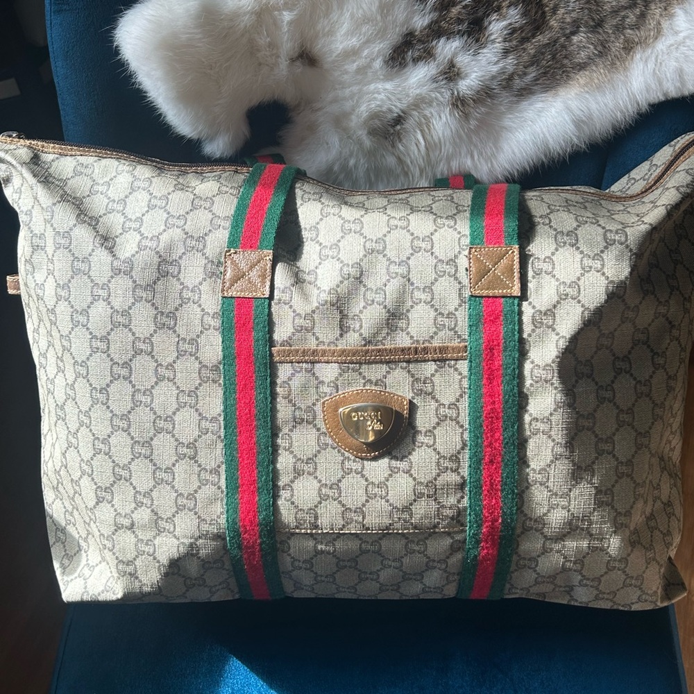 Gucci Brown Leather Accent Tote